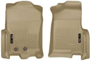 Lincoln Navigator Floor Mats - Front - Husky Liners - WeatherBeater - Tan - 2015